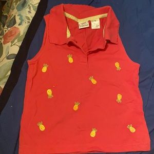 pink pineapple collared tank top (no refunds)